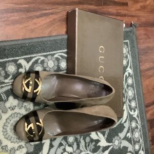 Gucci Women's Brown Peep-Toe Heels